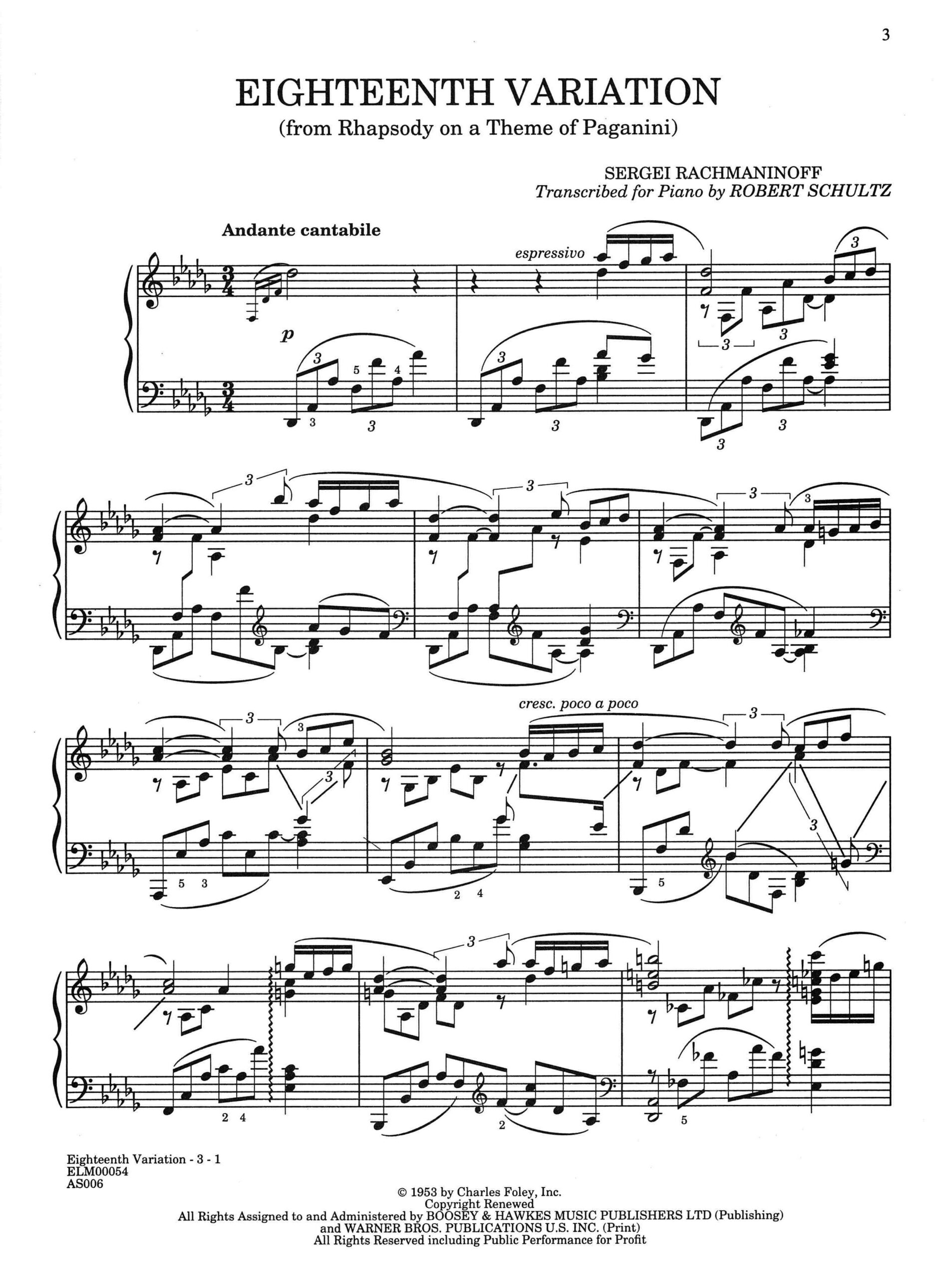 Eighteenth Variation Plus 12
