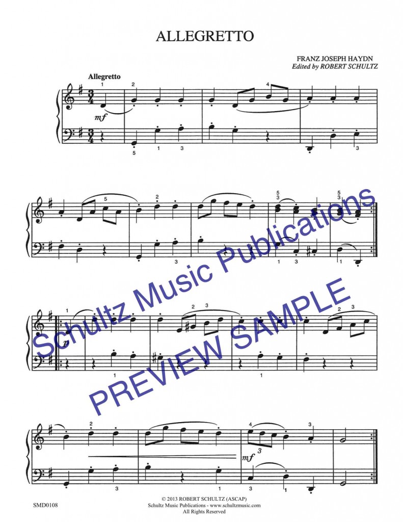 Allegretto in G Major | Schultz Music Publications