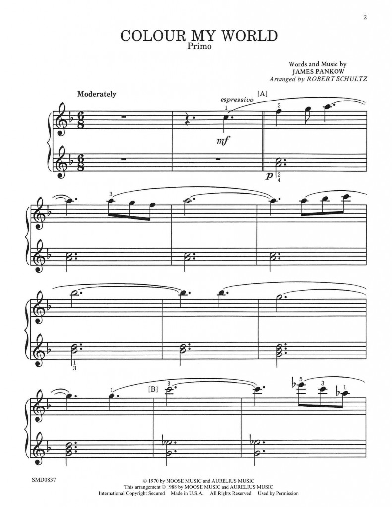 Colour My World (Elem Duet) Schultz Music Publications