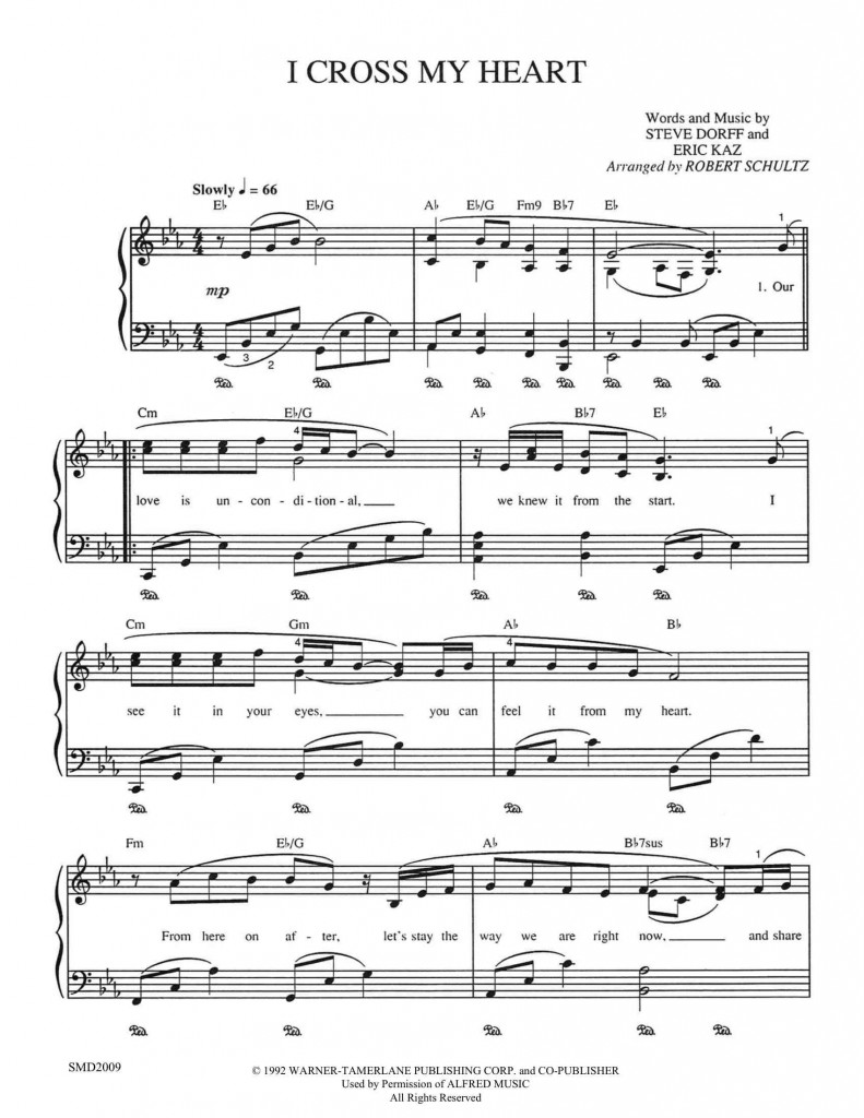 I Cross My Heart | Schultz Music Publications