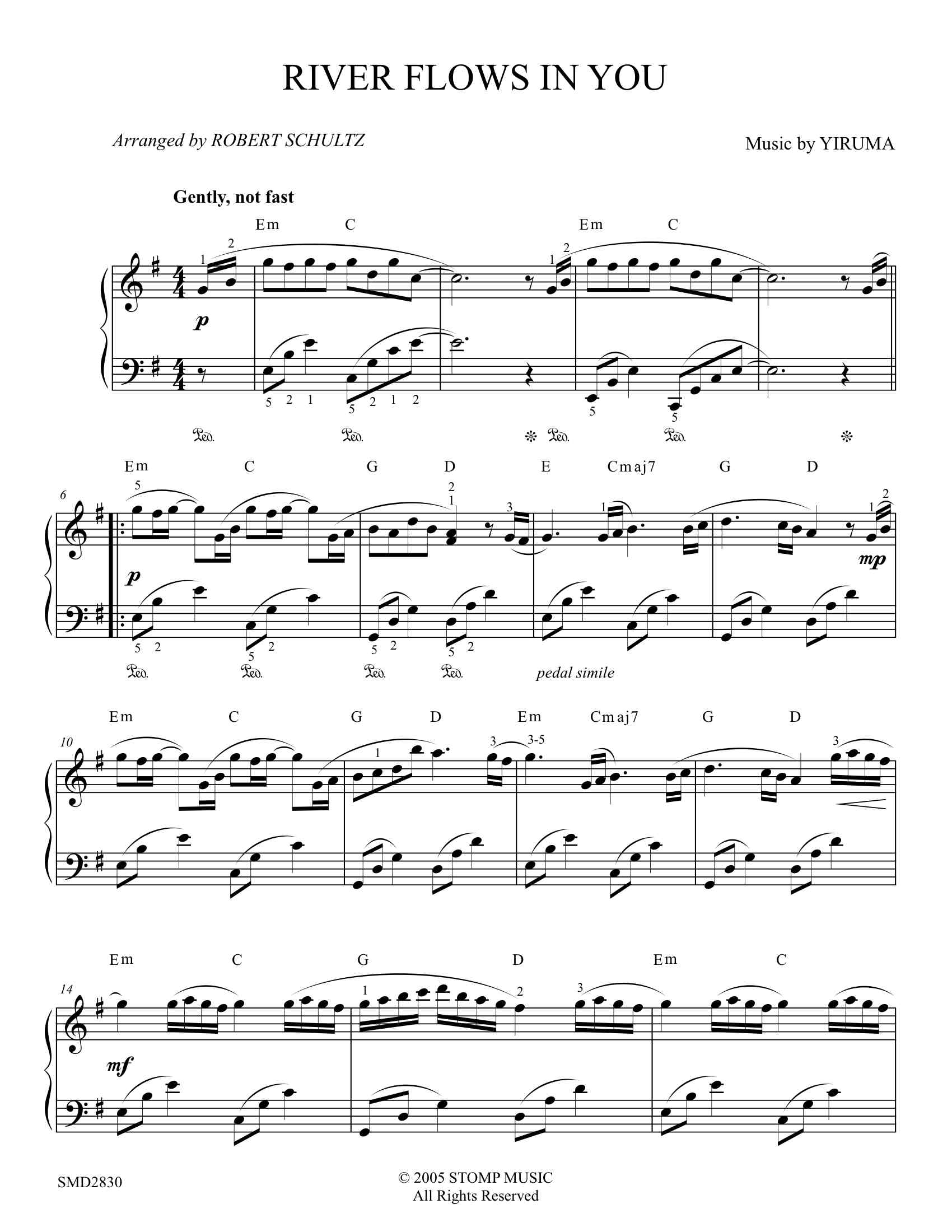 river flows in you piano sheet