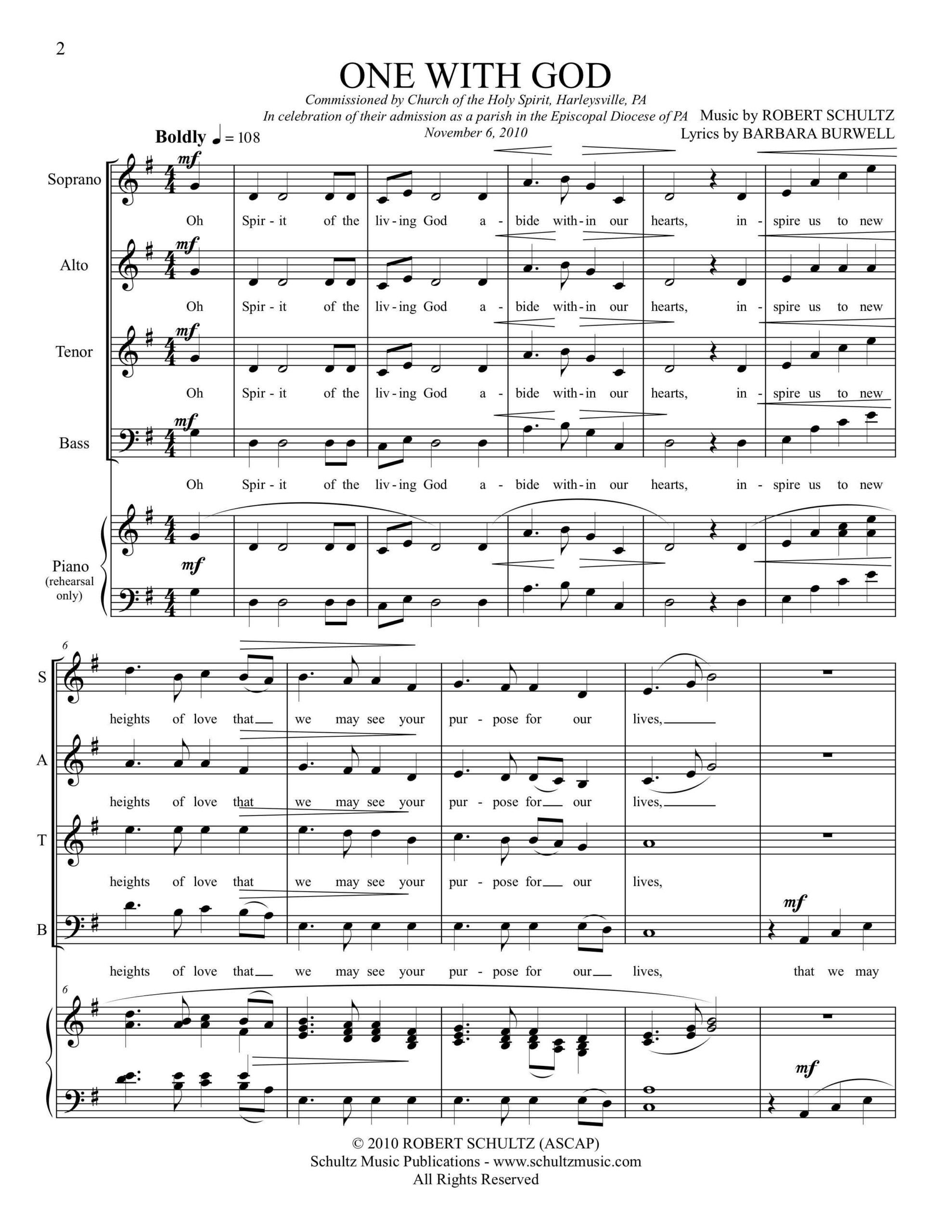 One With God SATB/Piano-digital